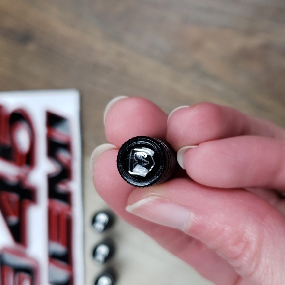 NWT Dodge 345 Hemi Accessory Set. 1 Genuine Leather Keychain, 1 Emblem & 4 Caps - Picture 6 of 7